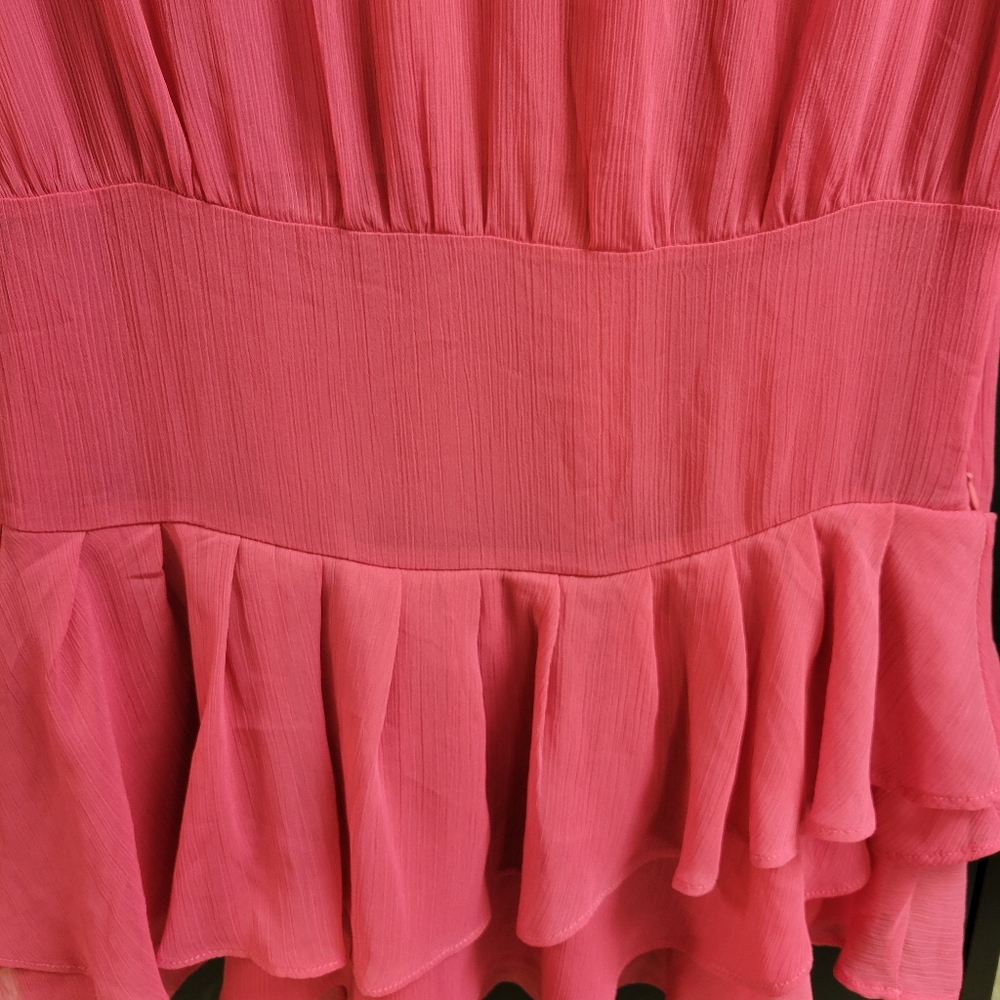 Mango Collection Ruffled Pink Top Size 4 - Picture 3 of 10